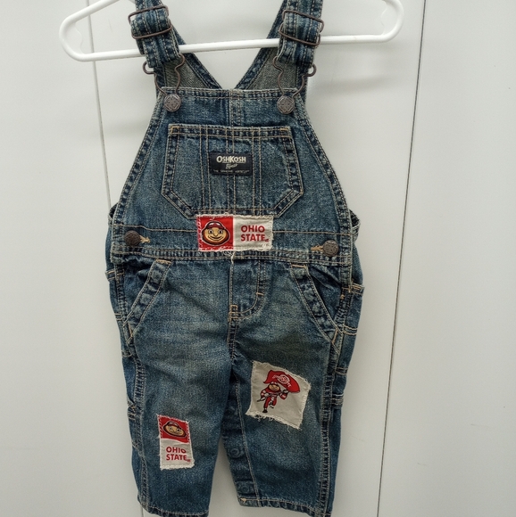 9mo.  Oshkosh overalls, Ohio State embellished - Picture 1 of 3